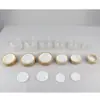 Tapa de veta de madera botella crema botella crema esmerilada 20g crema para ojos botella de vidrio cosmético portátil botella para loción máscara
