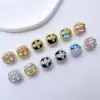 Cuentas Espaciadoras Redondas con Forma de Abeja de Múltiples Agujeros Chapadas en Oro con Circonita Microincrustada para Pulseras y Collares Hechos a Mano para Bricolaje Materiales para Beadwork Accesorios