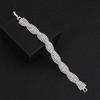Moda europea y americana versátil pulsera de ola de diamantes de imitación brillantes joyería nupcial simple de lujo retorcido B3941
