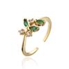 Anillo Aogu nicho de alta gama de oro de 18 quilates cobre micro incrustado circón geométrico anillo abierto femenino nuevo producto transfronterizo caliente