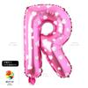 Pequeno balão alfanumérico de filme de alumínio rosa de 16 polegadas Festa de Aniversário casamento layout de casamento balão de folha de alumínio