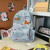Mochila Azul Estrellada para Mujer Gran Capacidad Ligera Bolso Escolar Simple Versátil Alta Apariencia Mochila Diaria Nicho
