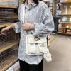 Coreia do Sul INS Ursinho Antigo Fofo Bolsa de Ombro de Lona para Estudante Bolsa Transversal Chic Estilo College Japonês para Menina