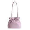 Bolso Cubo de Moda Estilo Coreano con Cordón, Bolso Cruzado Mini Casual Lindo de Moda, Bolso de Hombro Elegante de Cuero Suave Color Sólido
