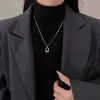 Collar Colgante de Gota de Agua de Plata para Mujer Cadena Larga para Suéter de Alta Gama Accesorios con Atmósfera de Otoño e Invierno Elegante y Versátil