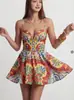 Site Independente Popular da Amazon para Comércio Exterior Transfronteiriço Roupas Femininas Wish Estampa Floral Boêmia Vestido de Alça Verão