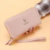 Nueva Cartera Larga de Mujer Bolso de Mano Doble Capa Cremallera Gran Capacidad Billetera para Monedas Multiusos Bolso para Teléfono Móvil Tarjetero para Mujer