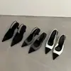 Sandália Feminina Chuyuji Verão Nova Estilo Francês Bico Fino Salto Agulha Moda Salto Alto com Tira no Tornozelo