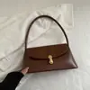 2026 Nova Moda Versátil Tendência Simples Baguete Sob o Braço Bolsa de Ombro Feminina Cor Sólida Bolsa Feminina Atacado
