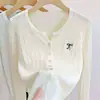 Cárdigan de punto color liso bordado suéter de punto trenzado para mujer 2026 Otoño/Invierno prenda exterior de un solo botón