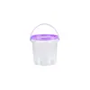 Cubo de Plástico Alimentario Engrosado Nuevo de 0.5L-1L, Cubo Redondo Transparente con Tapa, Cubo de Dulces Colorido Portátil