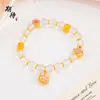 Esperando con ansias el Pulsera de Cristal Transparente Natural Simple y Fresca para Mujer con Oro Arena Burbuja Marta Bubu para Atraer Riqueza y Fortuna