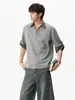 Camisa Polo Falsa de Duas Peças Estilo College Manga Curta Masculina e Feminina Verão Top de Meia Manga Solto Simples para Casal