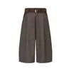 Venta Directa de Fábrica Pantalones Cropped de Retazos Pied de Poule Japonés para Hombre Verano 2026 Bloques de Color Estilo Old Money Pantalones de Traje de Pierna Ancha Tendencia