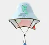 Ventilador a Energia Solar Chapéu de Sol Infantil, Chapéu de Sol com Bloqueio UV para Meninos e Meninas, Apito de Carregamento USB, Aba Larga com Proteção para Pescoço