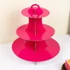 Suporte de Bolo de Aniversário de Três Camadas Suporte de Bolo para Festa de Aniversário Bandeja de Prato de Bolo Bandeja de Copo de Papel