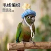 Gorro tejido de loro, gorro decorativo de pájaro de lana, accesorio para la cabeza para foto de cacatúa y periquito, venta al por mayor de disfraces para pájaros mascota