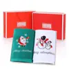 Caja de regalo de Navidad toalla al por mayor algodón puro bordado toalla de regalo navideño transfronterizo Navidad cocina toalla de mano personalización