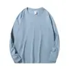Camiseta de manga larga de algodón puro de 230 g para hombre, colección de otoño, cuello redondo, corte ajustado, camiseta interior básica, venta al por mayor de tops básicos lisos casuales para hombre para comercio transfronterizo