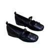 Zapatos Mary Jane versátiles estilo francés con lazo para mujer, nuevo estilo suave de otoño 2026, zapatos planos bajos de piel