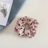 Faixa de Cabelo Pequena Floral Estilo Coreano Retrô para Mulheres, Corda de Rabo de Cavalo Suave e Versátil, Faixa de Cabelo com Bola, Acessórios de Cabelo Novo Estilo