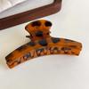 Grampo Grande Estilo Retro Francês de Leopardo de Alta Qualidade para a Parte de Trás da Cabeça Feminina, Elegante Presilha Tubarão, Novo Acessório de Cabelo Versátil