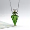 Collar con Colgante de Botella de Aceite Esencial de Vidrio Transparente en Forma de Corazón, Colgante de Botella de Fragancia, Collar Sencillo de Acero de Titanio, Regalo para Amigos y Parejas