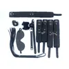 Conjunto de terno SM Bundled Couro Pelúcia Conjunto de sete peças Conjunto de dez peças Brinquedo sexual Feminino Casal Bondage Adulto