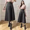 Falda larga de lana, con dobladillo amplio, que cubre la cadera y estiliza, nuevo estilo Otoño/Invierno 2026, de cintura alta, falda plisada de longitud media para mujer