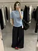 Mmc Tejido de Manga Corta para Mujer 13 Líneas Otoño Nuevo Estilo Coreano Tejido de Lana de Gama Alta Camisa Básica de Cuello Semitortuga