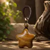 Sándalo Verde y Sándalo Dorado Estrella y Luna Talla en Madera Colgante Pequeño Adorno DIY Llavero Decoración Colgante