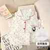 Comercio Exterior Algodón Nube Primavera y Otoño Cárdigan para Mujer con Almohadillas en el Pecho, Manga Larga y Pantalones, Dibujo Animado Lindo Dulce Ropa de Casa