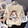 Camiseta de Manga Corta para Niña Estilo Nuevo de Verano 100% Algodón Ropa para Niños Camisetas Holgadas de Dibujos Animados para Niños Pequeños y Medianos