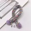 15cm 20cm Accesorios para Muñecas Bufanda Hilo de Lana Blanco Bufanda de Algodón Tejida a Mano para Muñeca Mini