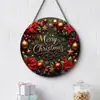 Adornos Navideños Creativos Transfronterizos Artesanías de Madera Cartel Redondo para Puerta Serie Colgante de Madera 20Cmos Colgante