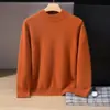Suéter de cachemira estilo bebé para hombre, cuello alto medio, color liso, tejido grueso, casual y apto para negocios, capa base suave y cómoda