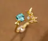 "Mafu Fragancia" Retro con Lujo Ligero de Alta Gama Elegante Nicho Mariposa Paraíba Anillo Versátil para Mujer