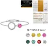 Daisi Ni Joyería Transfronteriza Nueva y Colorida de Moissanita Pulsera Geométrica Delgada de Moda Ajustable Venta al por mayor de fábrica