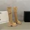 Botas gruesas de caña alta reversibles estilo europeo y americano para mujer, botas de montar versátiles de ante para otoño 2026, botas largas adelgazantes y que aumentan la altura