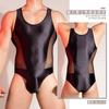 Divertida camiseta ajustada sin mangas de perspectiva para hombre transfronteriza, brillante como el aceite, de alta elasticidad, transpirable, musculosa, modeladora del cuerpo macho, tentación