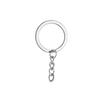 Suministro directo de fábrica de llavero de metal de 30 mm niquelado, anillo plano de aleación, cadena para la cabeza, accesorios de bricolaje, llavero