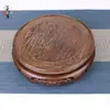 Ala de Pollo Madera Maciza Redonda Base Tallada Maceta Florero Quemador de Incienso Acuario Piedra Madera Soporte Base para Adorno