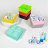 Essencial de Verão Cubo de Gelo Quadrado de Oito Grades Forma de Gelo Bandeja de Gelo Quadrada de Silicone de Grau Alimentício com Tampa