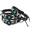 Oye Ventas Directas de Fábrica Pulsera Zodiaco Vintage Hecha a Mano Europea y Americana Pulsera de Cuero de los 12 Signos del Zodiaco Estilo Punk