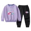 Traje deportivo de otoño para niños y niñas, primavera y otoño 2022, nuevo conjunto de dos piezas informal con pantalones y suéter para bebés