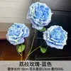 Diseño de Escena de Boda con Flores Artificiales Azules, Arreglo de Piso con Flores Falsas, Phalaenopsis, Tulipanes, Arreglo Floral Decorativo Suave