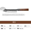 Comercio Transfronterizo Cuchillo de Cocina Estilo Japonés 50Cr15Mov Hoja Martillada Cuchillo para Filetear Pescado Mango Octagonal Juego de Cuchillos