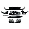 Adecuado para Mercedes-Benz Clase C W205 19 Modelo Deportivo Doble Cuatro Puertas Modificado Kit de Contorno de Labio Trasero y Garganta de Escape AMG C63