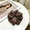 Goma de pelo scrunchie vintage versátil extragrande para adultos, elegante scrunchie floral para coleta