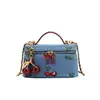 Bolsa Cuadrada Vintage de Mezclilla Bordada para Dropshipping 2025 Otoño e Invierno Nuevo Estilo Bolsa Cuadrada Pequeña de Alta Gama Venta al por Mayor